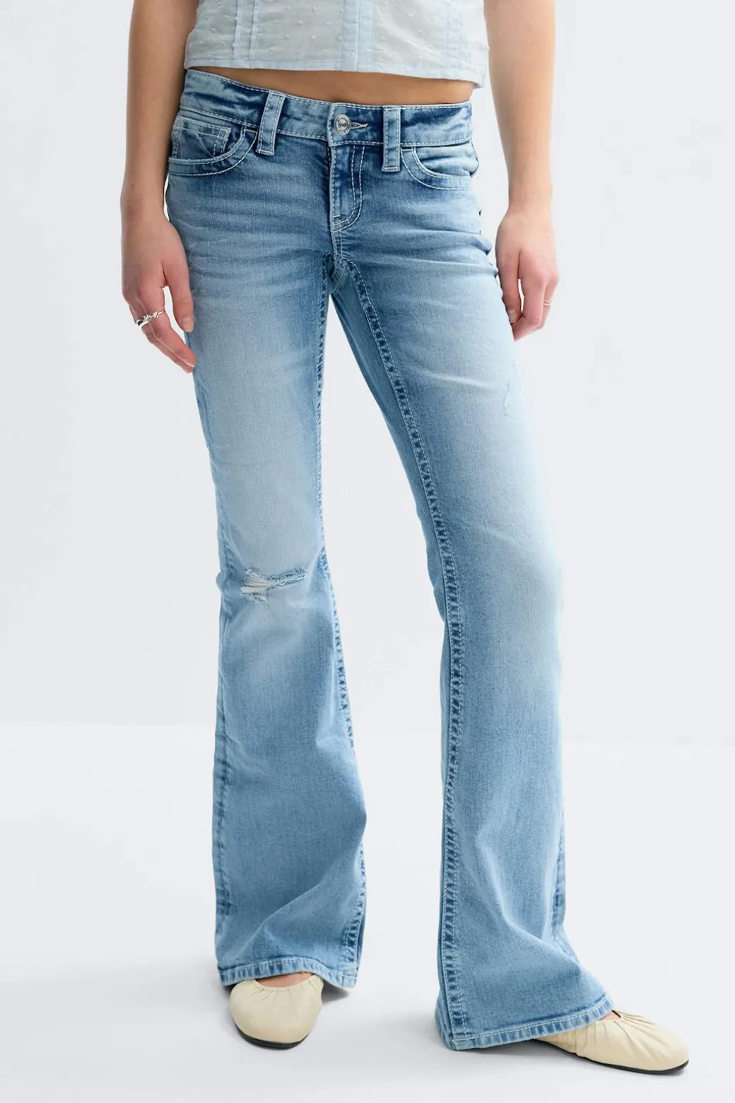 Y one knee destroy jeans