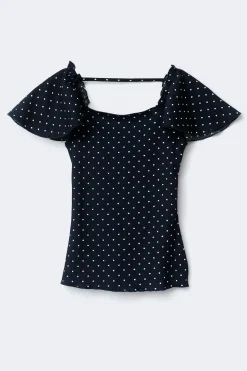 Y open back frill top