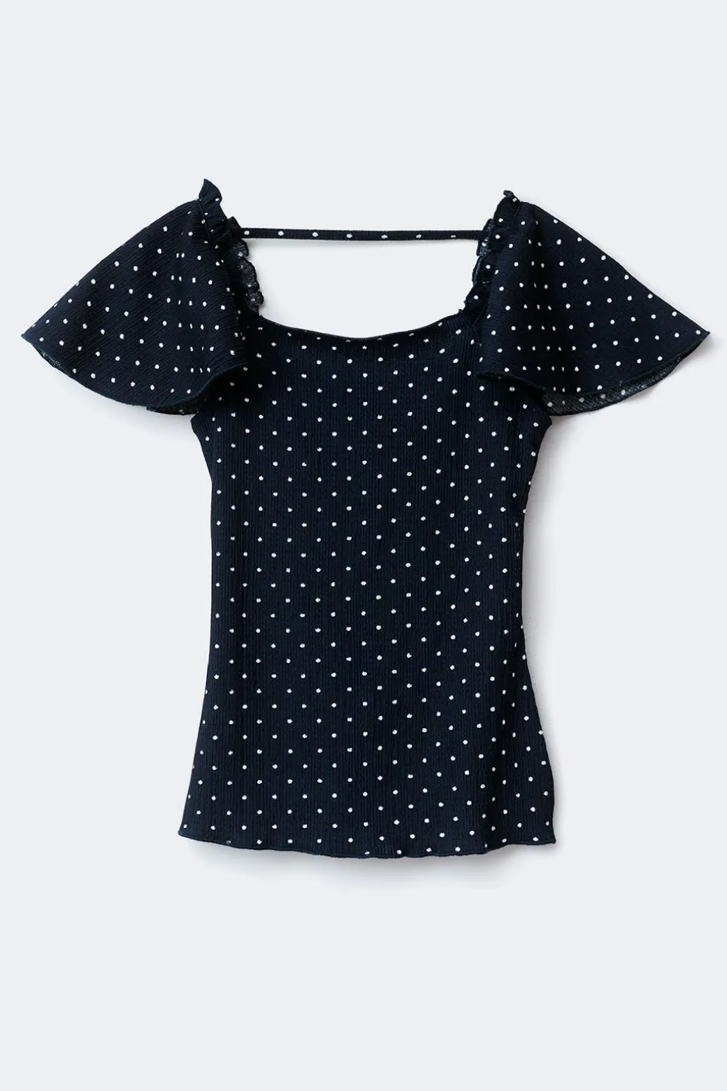 Y open back frill top