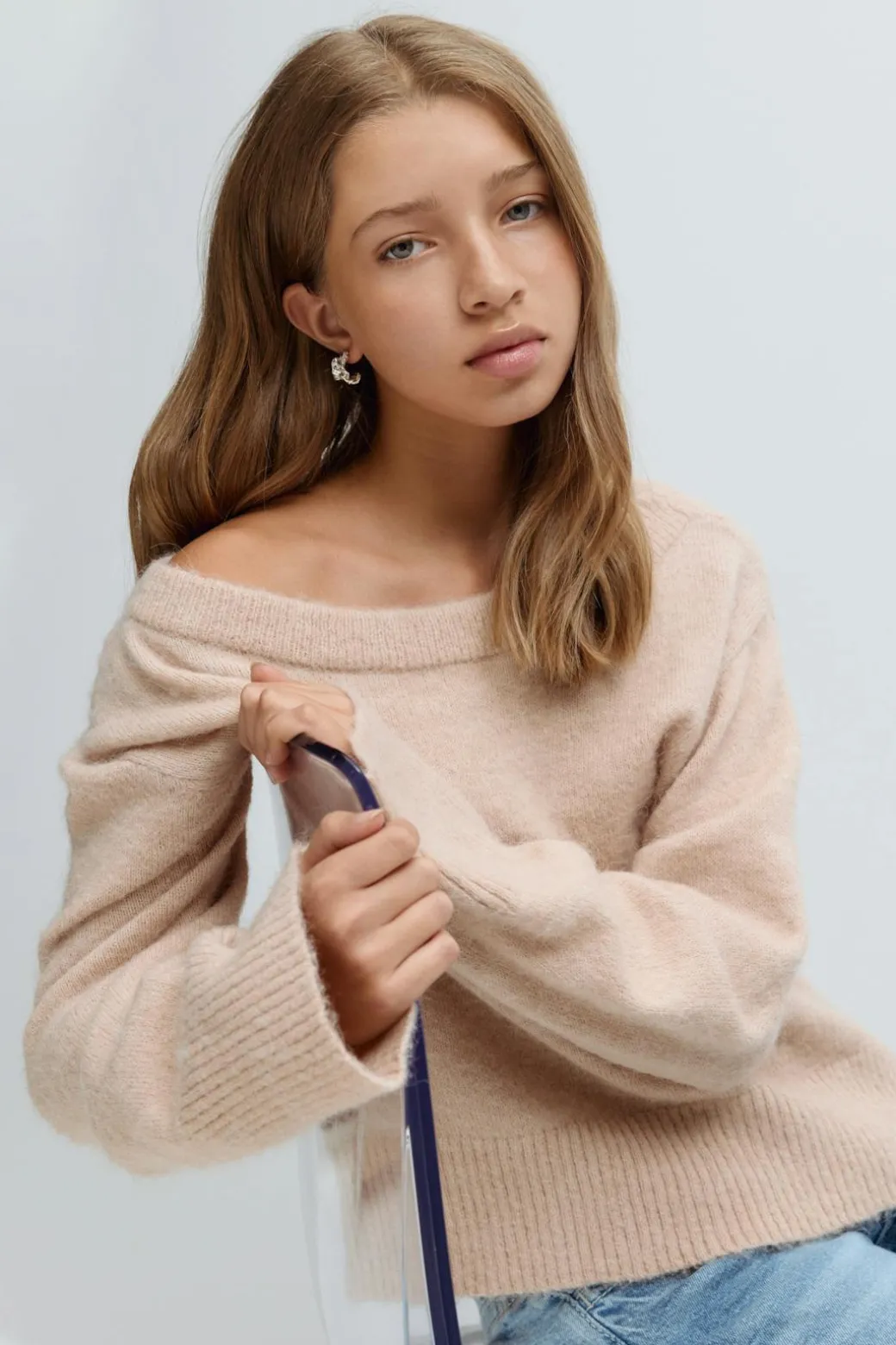 Y oversized knitted sweater