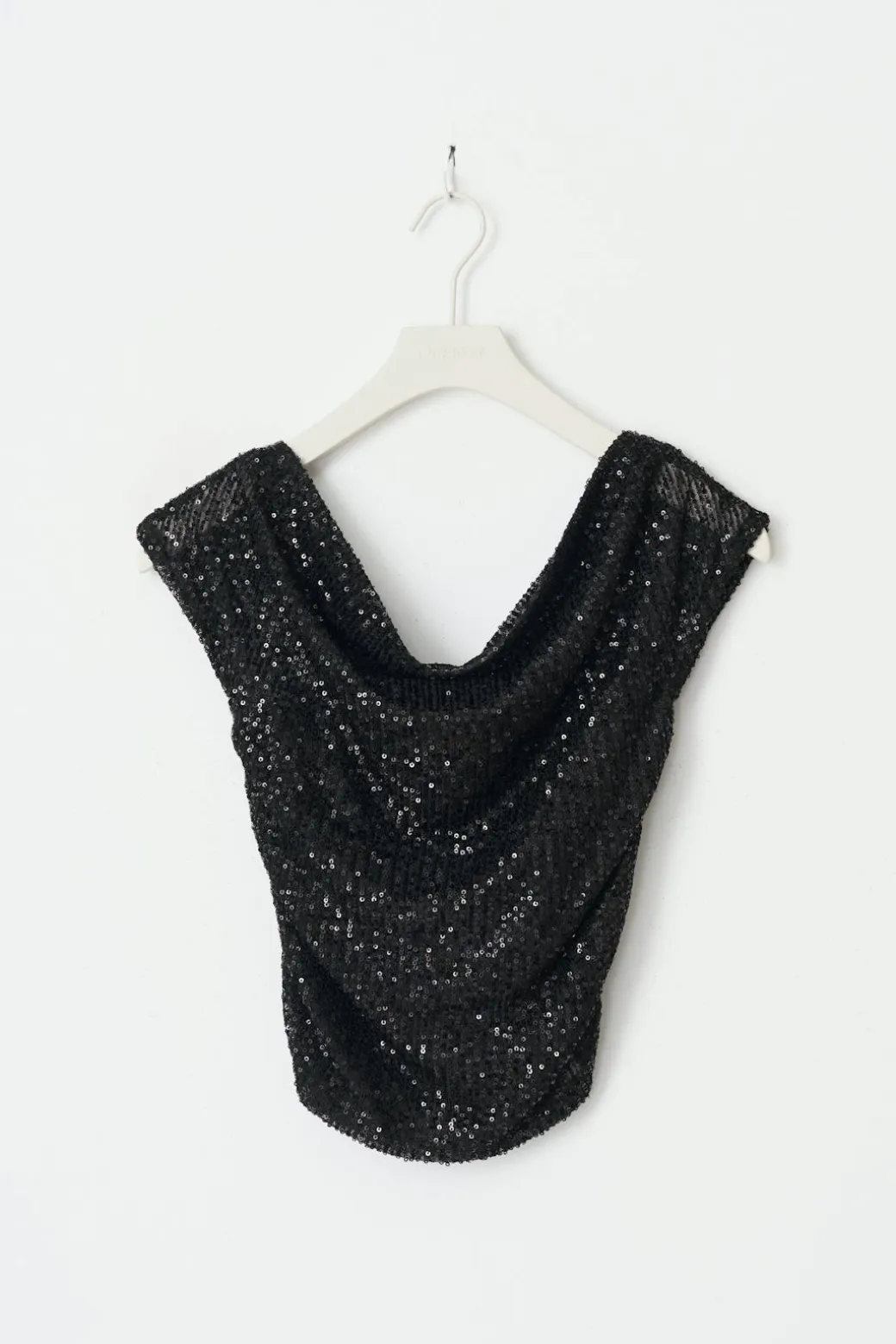 Y sequin off shoulder top