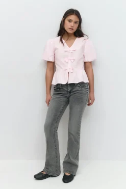 Y tie peplum top